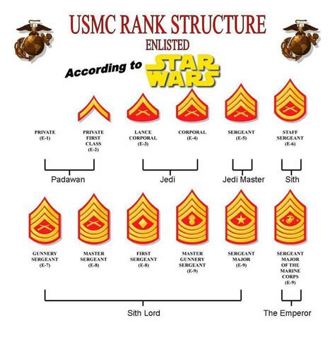 Usmc Rank Order Chartaccording To Star Wars Isaacs Board