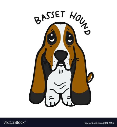 Basset Hound Dog Cartoon Doodle Style Download A Free Preview Or High