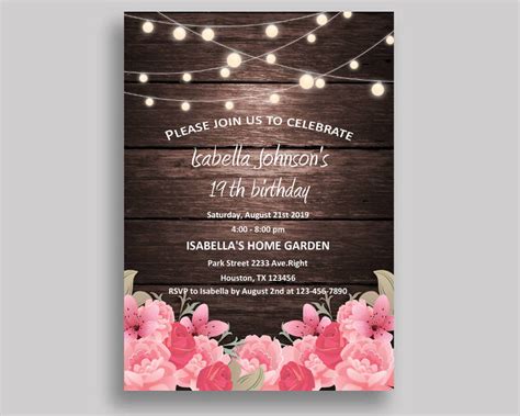 printable birthday invitation designs examples