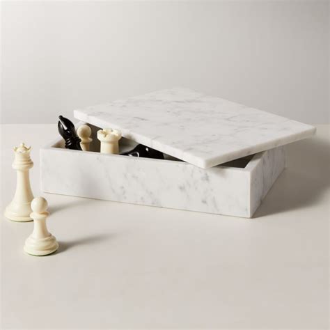 Extra Large White Marble Box Cb2 Havenly
