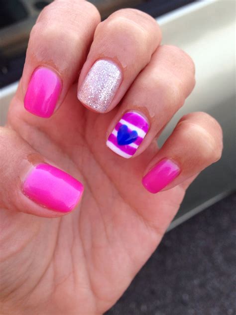 Love The Pink And Blue So Bright And Fun Nails Cute Nails Summer