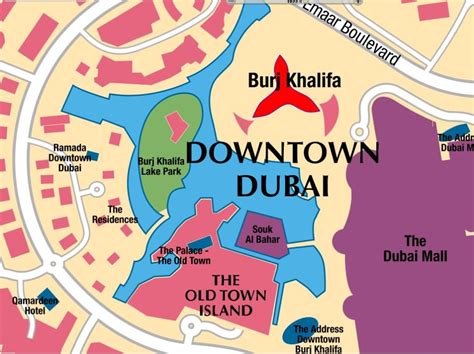 Dubai Tourist Map Including All The Important Places And Sand Routes