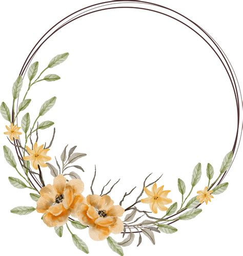 Free Beautiful Watercolor Flower Wreath 21429902 Png With Transparent