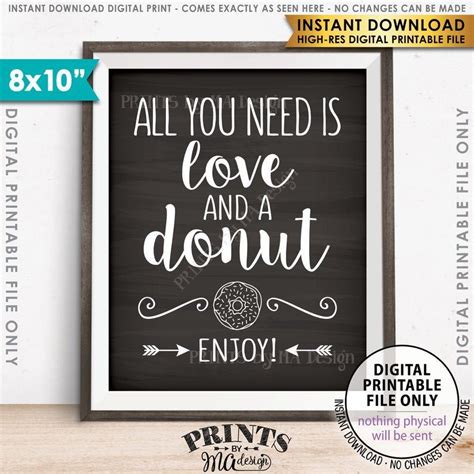 All You Need Is Love And A Donut Sign Bridal Brunch Image 0 Chalkboard
