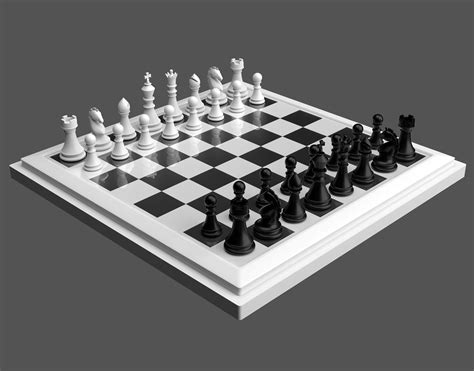 Chess Set Free 3d Model Fbx Free3d