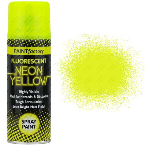 2 X Fluorescent Neon Yellow Spray Paint Matt 200ml Auto