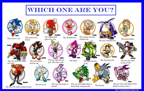 Sonic The Hedgehog Characters Which One Are You By Sonicfangurl On