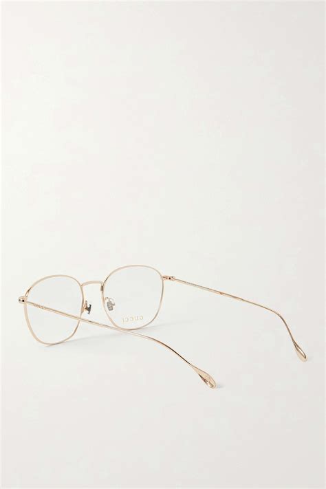 Gucci Eyewear Round Frame Gold Tone Optical Glasses Net A Porter