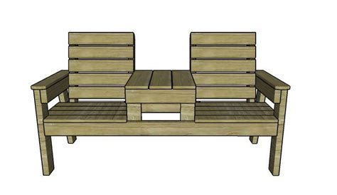 Double Chair Bench With Table Plans Outdoor Furniture Plans
