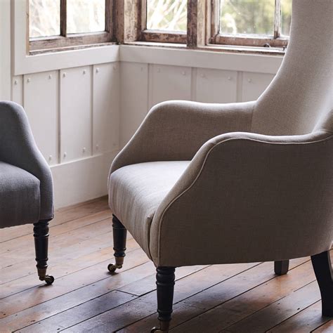 Bromley Wing Back Chair Natural Linen By Rowen And Wren
