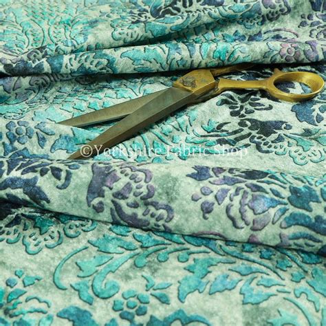 Housefabric.com has the latest decorator styles & colors. Glamour Floral Collection Print Velvet Upholstery Fabric ...