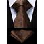 New Paisley Brown Color Mens Tie Woven Necktie Handkerchief Set 