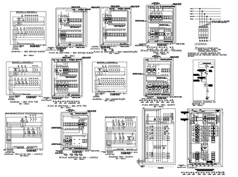Electrical Fuse Circuits Box Design Elevation Autocad Drawing Download
