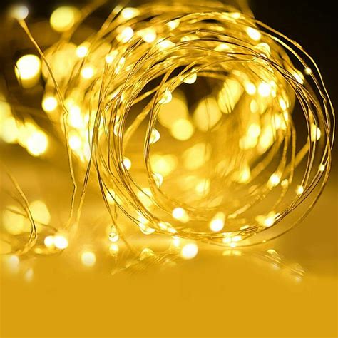 2m 20 Led Battery Powered Copper Wire String Fairy Lights Xmas Wedding