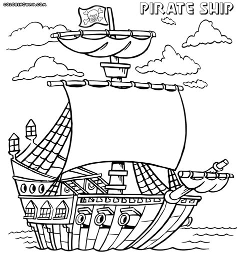 Pirate ship approaching an island. Pirate ship coloring pages | Coloring pages to download ...