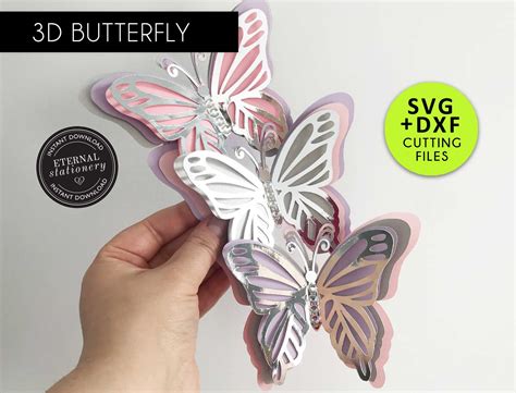 Download 3D Butterfly SVG Template, Butterfly SVG, DXF, butterfly ...