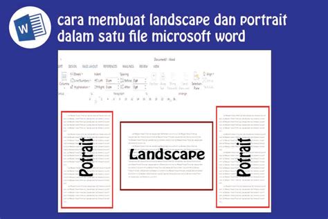 Cara Membuat Orientasi Potrait Dan Landscape Dalam Satu File Word