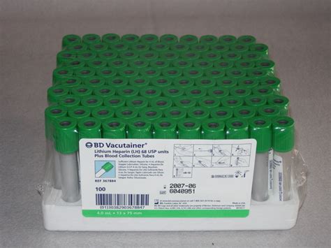Lithium heparin tubes find use in a range of industries and branches of science. Tube plastic, Lithium Heparin (green) - 4 mL. | Medix ...