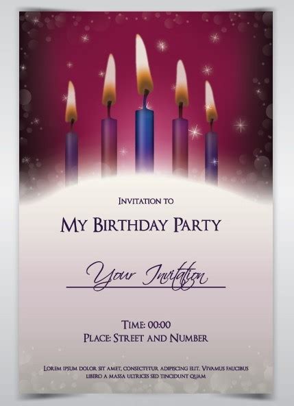 birthday party invitation card template vector titanui