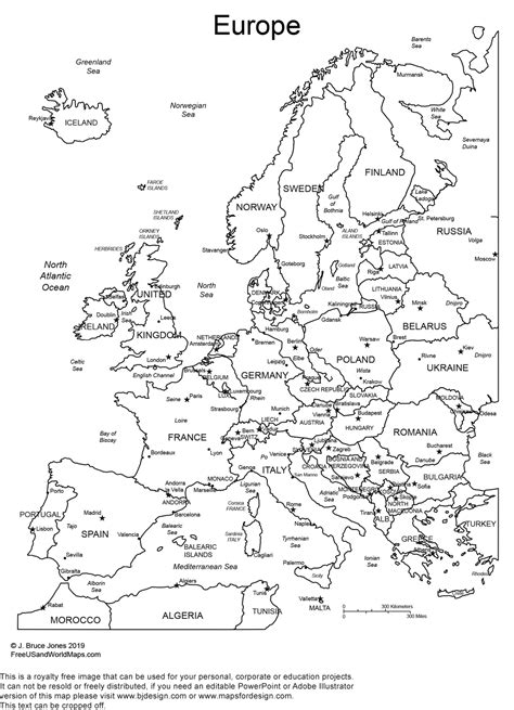 Best Europe Printable Map Derrick Website