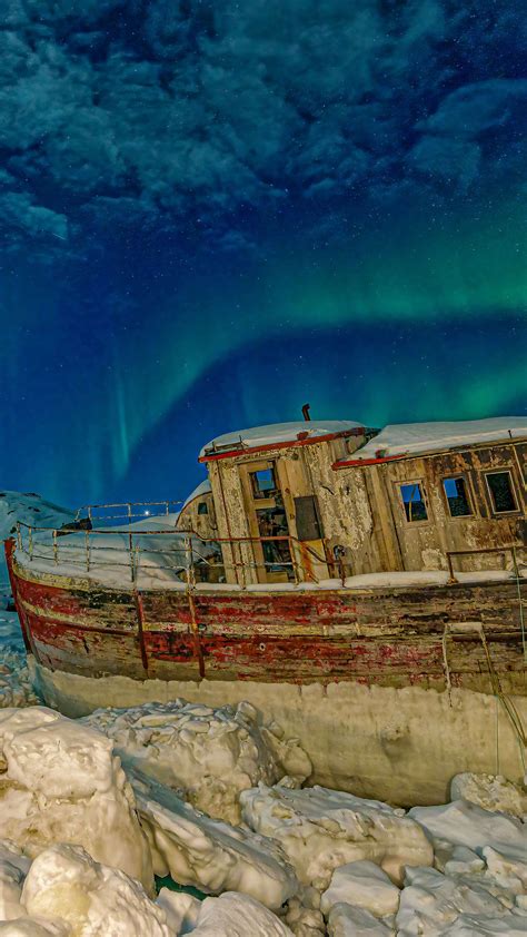 Wallpaper Norway Europe Aurora Ship Ice Winter 5k Travel 23928