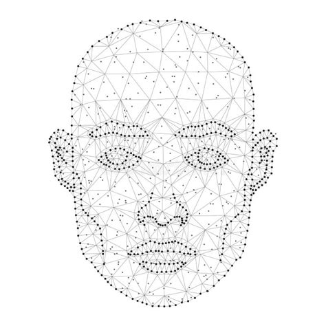 Human Face Polygon Dots Stars Stock Vector Illustration Of Light