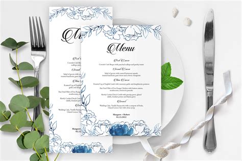 Wedding Menu Card Template 298274 Card Making Design Bundles