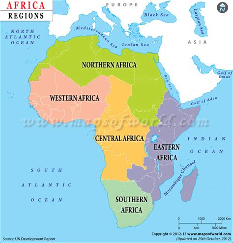 Africa Regions Map Regions Of Africa