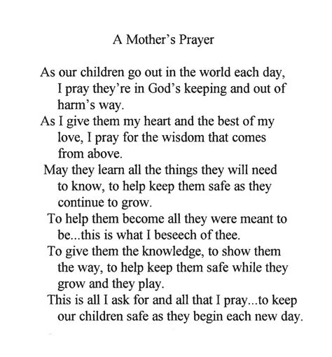 A Mothers Prayer Welcome To Mr See More Safetys