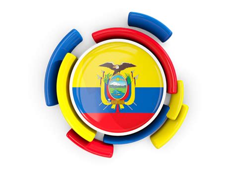 Round Flag With Pattern Illustration Of Flag Of Ecuador