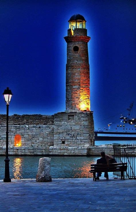 Crete Greece Lighthouse In Chania Dots On The Map