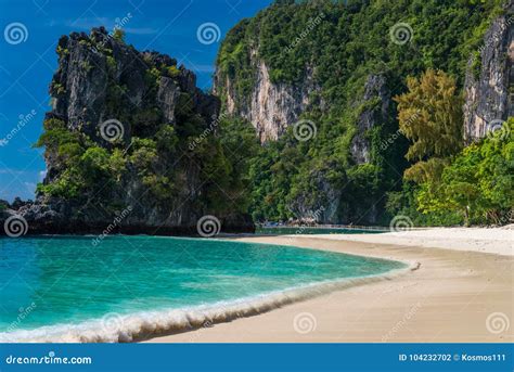 Turquoise Water And Sandy Beach High Cliffs Stock Photo Image Of