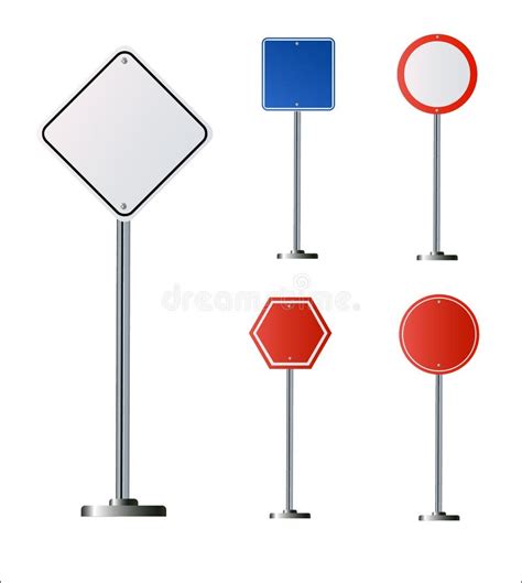 Set Of Road Signs Isolated On Transparent Background Vector