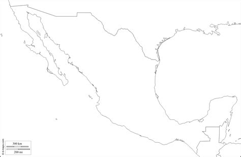 Mexico map coloring page from mexico category. Mexico : free map, free blank map, free outline map, free base map : boundaries (white) (With ...