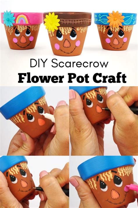 Scarecrow Flower Pot Craft Flower Pot Crafts Clay Flower Pots