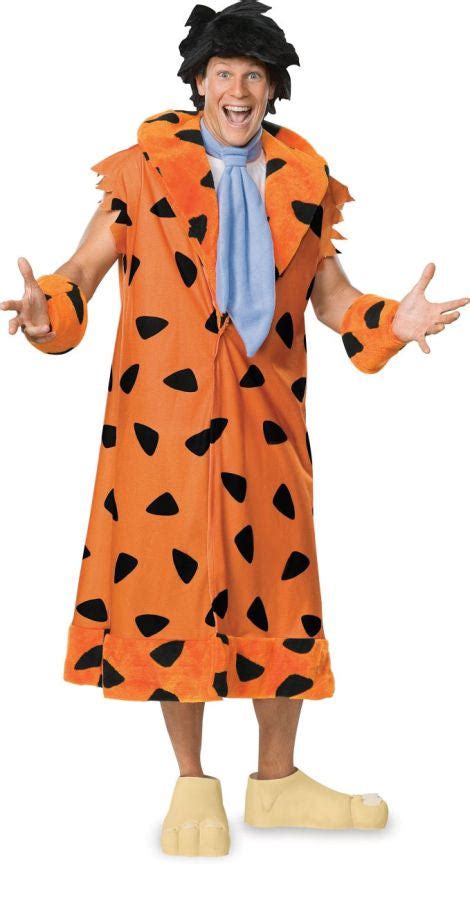 Mens Plus Size Fred Flintstone Costume Halloween Hallway