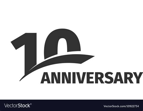Isolated Abstract Black 10th Anniversary Logo On Vector Image