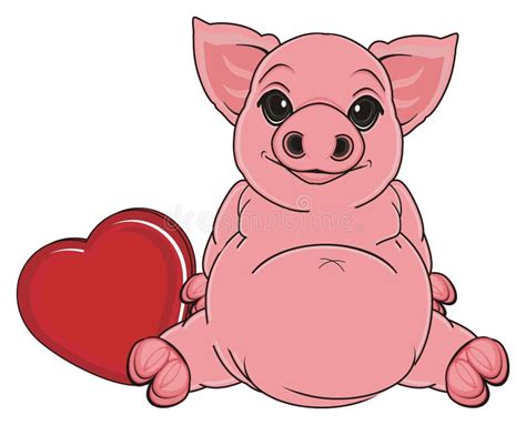 Pig With Heart Stock Illustration Illustration Of Meat 84827660