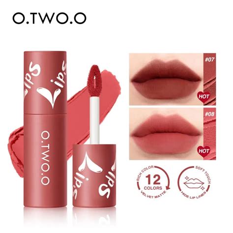 Otwoo Lip Mud Matte Velvet Lipstick Sexy Red Lip Gloss Lip Tint
