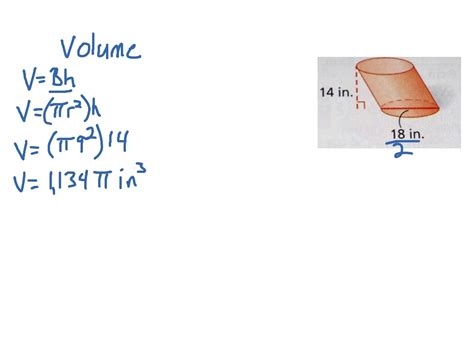 For a given volume, the cylinder could be tall and lean or. Volume Oblique Cylinder | Math | ShowMe