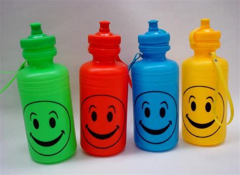 Smiley Face Water Bottles Assorted 1 Dozen Wagner Trading Inc