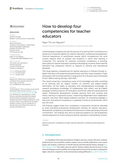 Pdf How To Develop Four Competencies For Teacher Educators