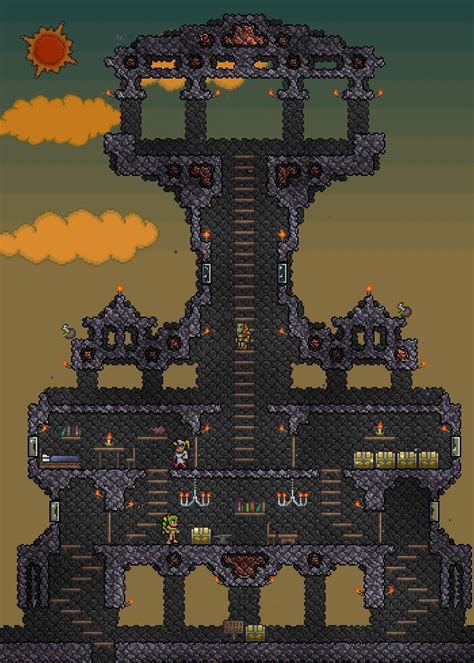 This room can also double as an npc house (the bed counts as a comfort item). terraria house designs image search results | Terraria ...