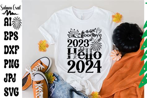 Goodbye 2023 Hello 2024 SVG Cut File Graphic By Salman Craft Creative