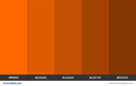 Orange Shades Colours Hex Colors Ff6600 E05a00 C24e00 A34100