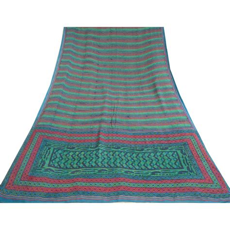 Sanskriti Vintage Sarees Multi Pure Georgette Silk Printed Sari 5yd