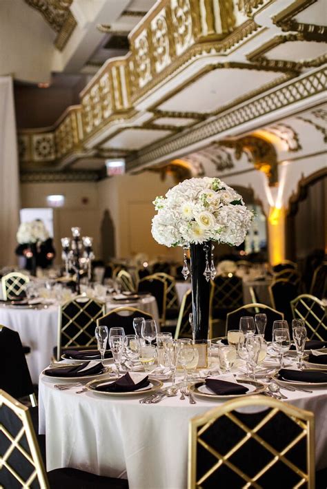 Black And Gold Art Deco Inspired Wedding Reception