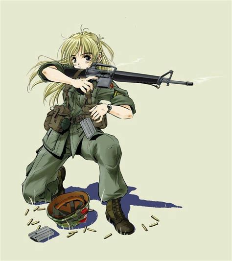 Colt Xm16e1 556x45mm Anime Warrior Anime Military Anime Weapons