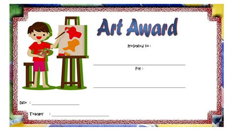 Art Award Certificate Template Free