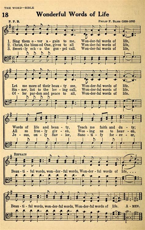 Wonderful Words Of Life One Of The First Hymns I Learned To Play On